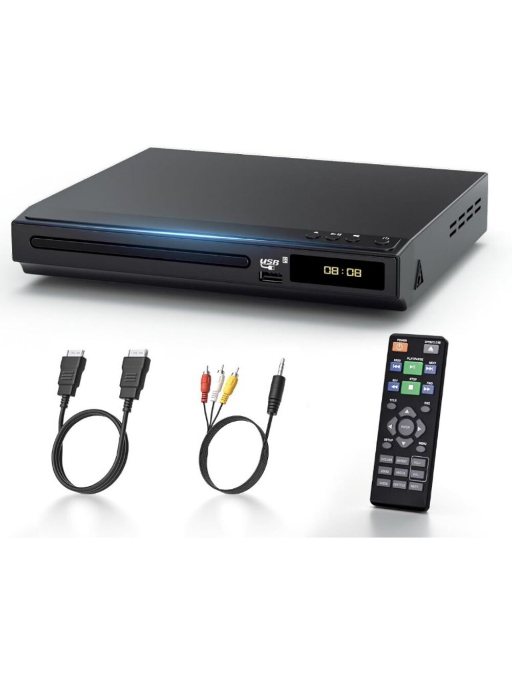 Region-Free DVD Player for TV - HDMI, 1080p Upscaling, Compact & Versatile